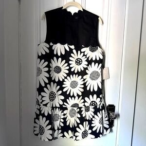 Victoria Beckham for Target Daisy Floral Dress XL Black White Scallop Hem